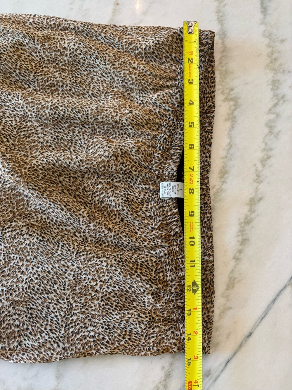Silks by ISC 100% Silk micro-leopard print maxi ruffle hem Boho Y2K skirt sz L - Picture 5 of 6